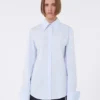 Chemise en popeline de coton, bleu avio Chemise en popeline de coton, bleu avio