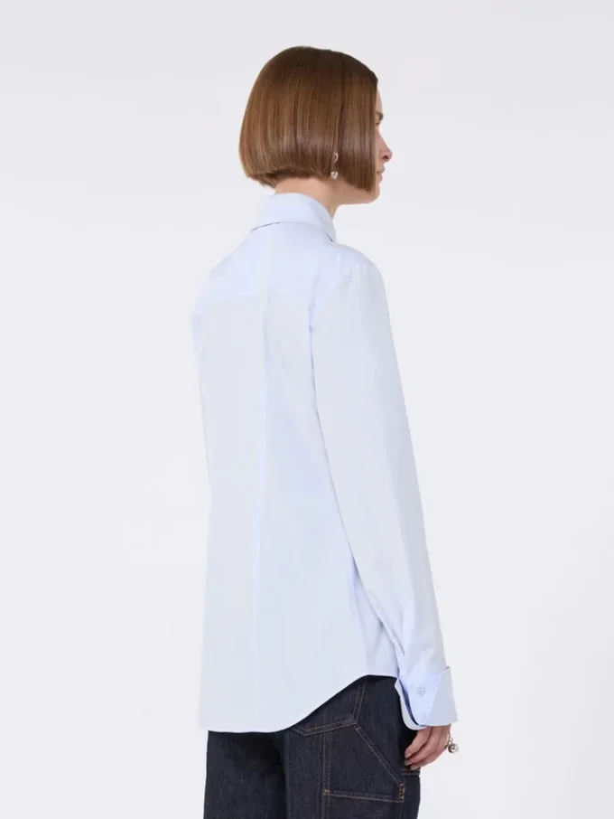 Chemise en popeline de coton, bleu avio Chemise en popeline de coton, bleu avio