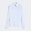 Chemise en popeline de coton, bleu avio Chemise en popeline de coton, bleu avio