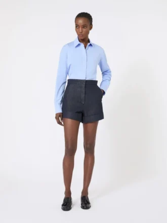 Chemise en popeline de coton, bleu clair
