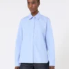 Chemise en popeline de coton, bleu clair Chemise en popeline de coton, bleu clair