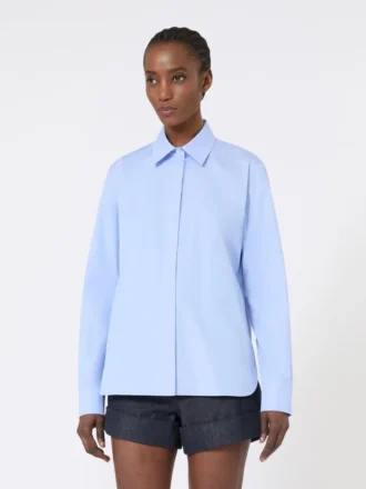 Chemise en popeline de coton, bleu clair