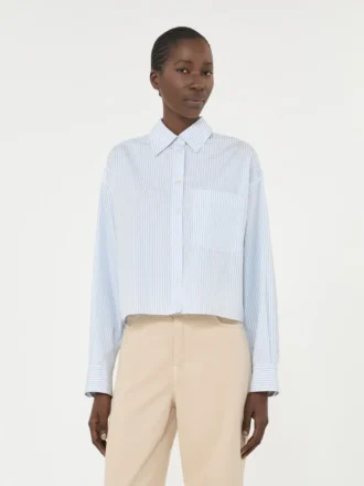 Chemise en popeline de coton, bleu clair Chemise en popeline de coton, bleu clair