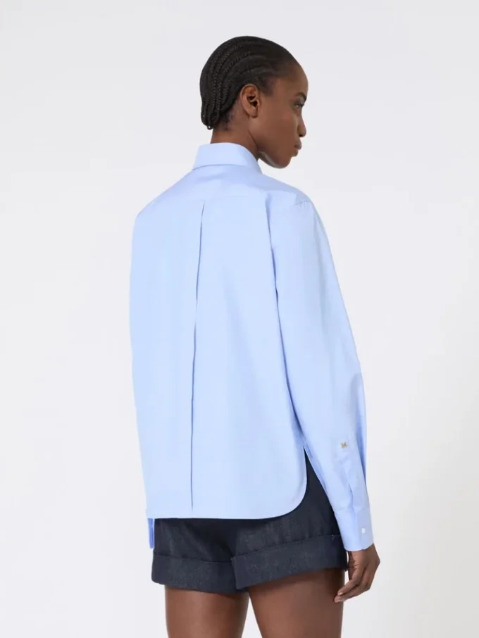 Chemise en popeline de coton, bleu clair Chemise en popeline de coton, bleu clair