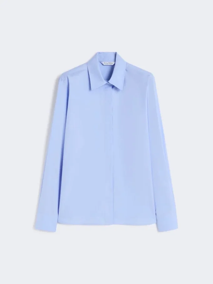 Chemise en popeline de coton, bleu clair Chemise en popeline de coton, bleu clair