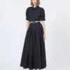 Chemise en popeline de coton, noire Chemise en popeline de coton, noire
