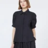 Chemise en popeline de coton, noire Chemise en popeline de coton, noire