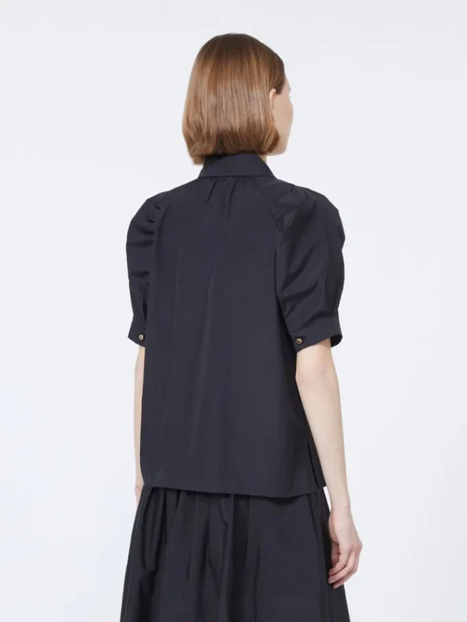 Chemise en popeline de coton, noire Chemise en popeline de coton, noire