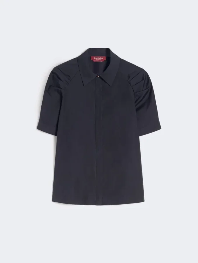 Chemise en popeline de coton, noire Chemise en popeline de coton, noire