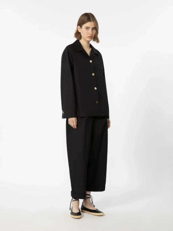 Chemise en popeline, noire Chemise en popeline, noire