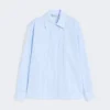 Chemise en popeline rayée, bleu clair