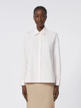 Chemise en popeline rayée, rose