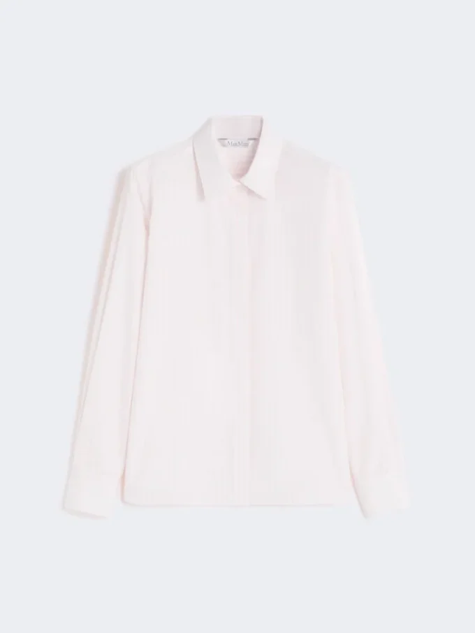 Chemise en popeline rayée, rose