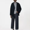 Chemise en soie imprimée, bleu nuit Chemise en soie imprimée, bleu nuit