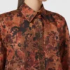 Chemise en soie imprimée à la coupe ample, couleur terre cuite