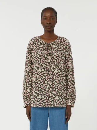 Chemise en soie imprimée, rose Chemise en soie imprimée, rose