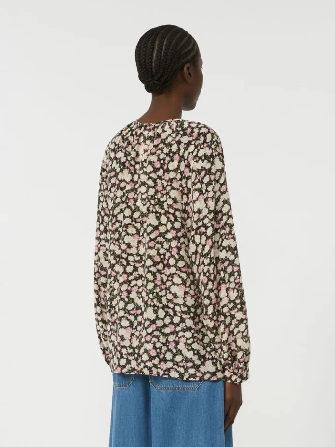 Chemise en soie imprimée, rose Chemise en soie imprimée, rose