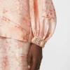 Chemise en soie imprimée, rose