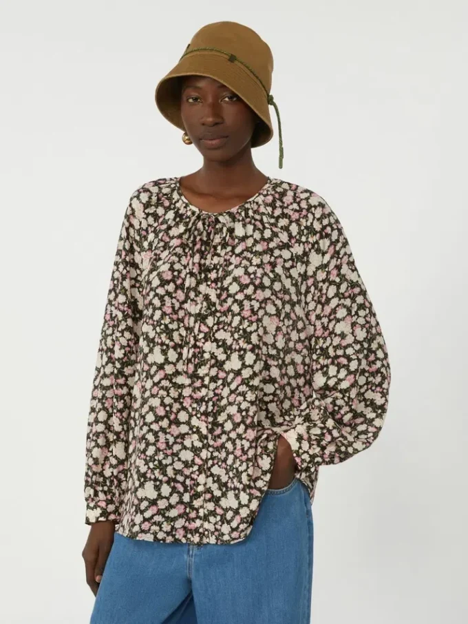 Chemise en soie imprimée, rose Chemise en soie imprimée, rose