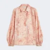 Chemise en soie imprimée, rose