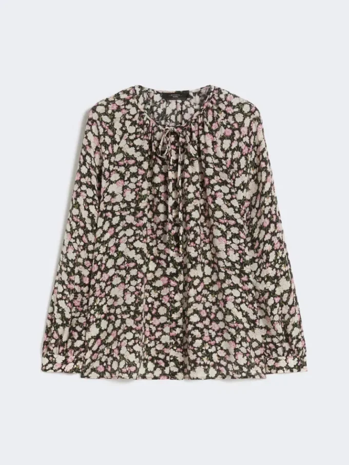 Chemise en soie imprimée, rose Chemise en soie imprimée, rose