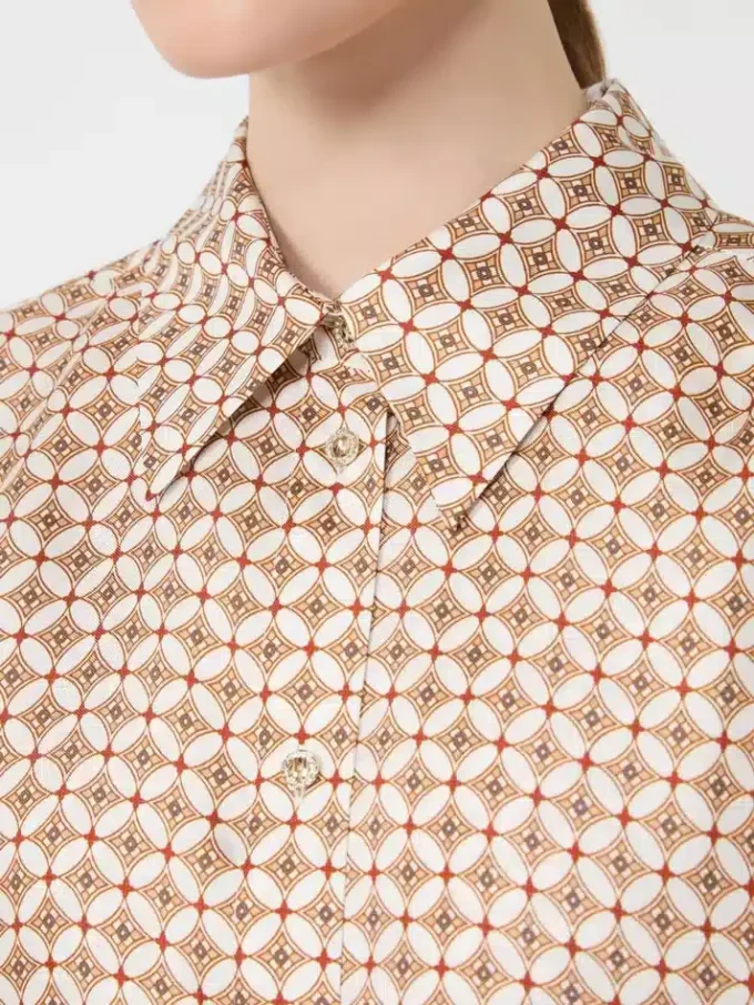 Chemise en soie imprimée, rouge Chemise en soie imprimée, rouge