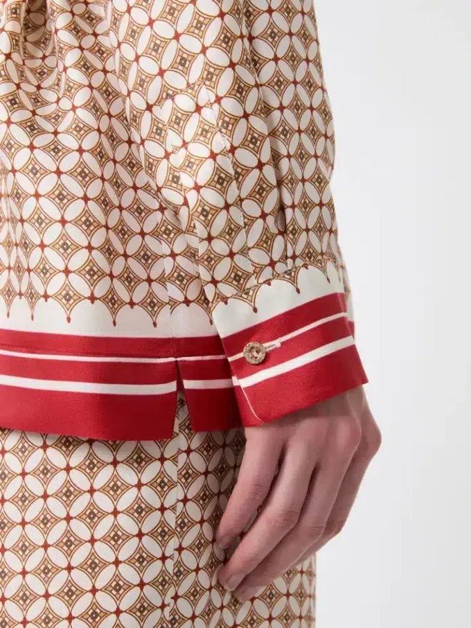 Chemise en soie imprimée, rouge Chemise en soie imprimée, rouge