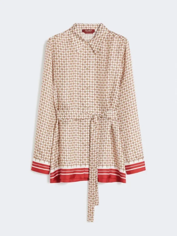 Chemise en soie imprimée, rouge Chemise en soie imprimée, rouge