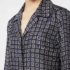 Chemise en soie imprimée semi-ajustée, bleu outremer