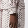 Chemise en soie imprimée semi-ajustée, rose Chemise en soie imprimée semi-ajustée, rose