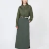 Chemise en toile de ramie, kaki