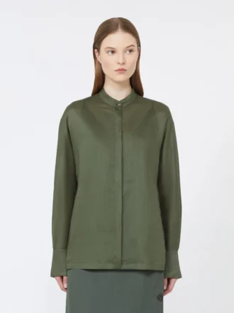 Chemise en toile de ramie, kaki
