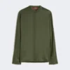 Chemise en toile de ramie, kaki