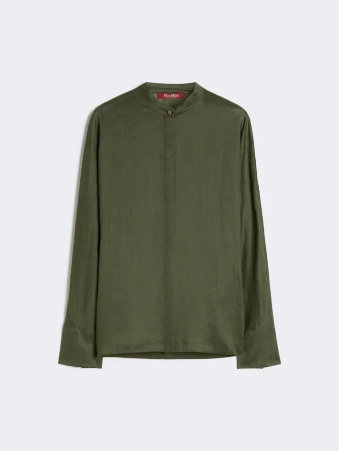 Chemise en toile de ramie, kaki
