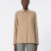 Chemise en toile de soie, marron noisette Chemise en toile de soie, marron noisette