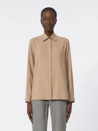 Chemise en toile de soie, marron noisette