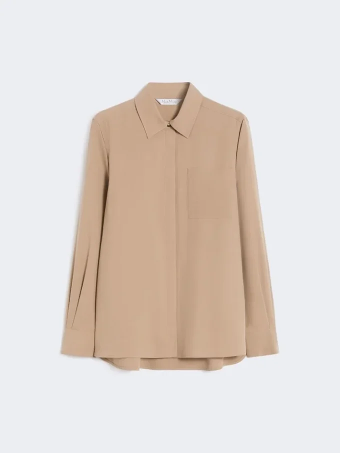 Chemise en toile de soie, marron noisette Chemise en toile de soie, marron noisette