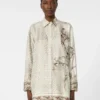 Chemise en twill de soie imprimé, ivoire Chemise en twill de soie imprimé, ivoire