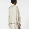 Chemise en twill de soie imprimé, ivoire Chemise en twill de soie imprimé, ivoire