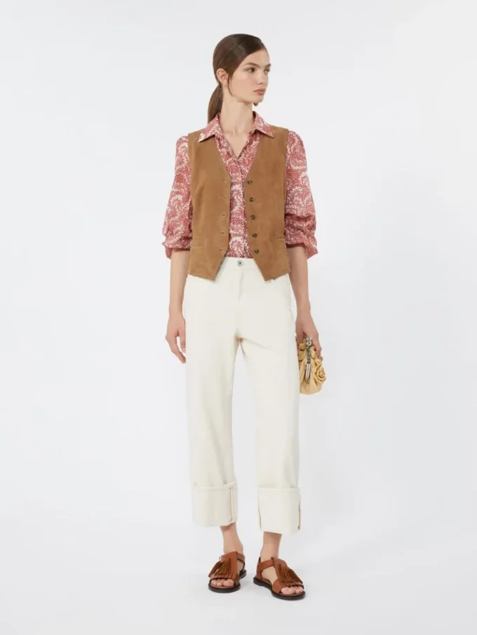 Chemise en voile de coton imprimé, couleur cerise Chemise en voile de coton imprimé, couleur cerise