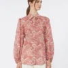 Chemise en voile de coton imprimé, couleur cerise Chemise en voile de coton imprimé, couleur cerise