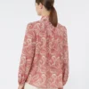 Chemise en voile de coton imprimé, couleur cerise Chemise en voile de coton imprimé, couleur cerise