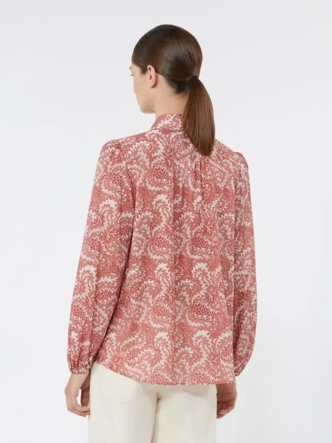 Chemise en voile de coton imprimé, couleur cerise Chemise en voile de coton imprimé, couleur cerise