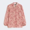 Chemise en voile de coton imprimé, couleur cerise Chemise en voile de coton imprimé, couleur cerise