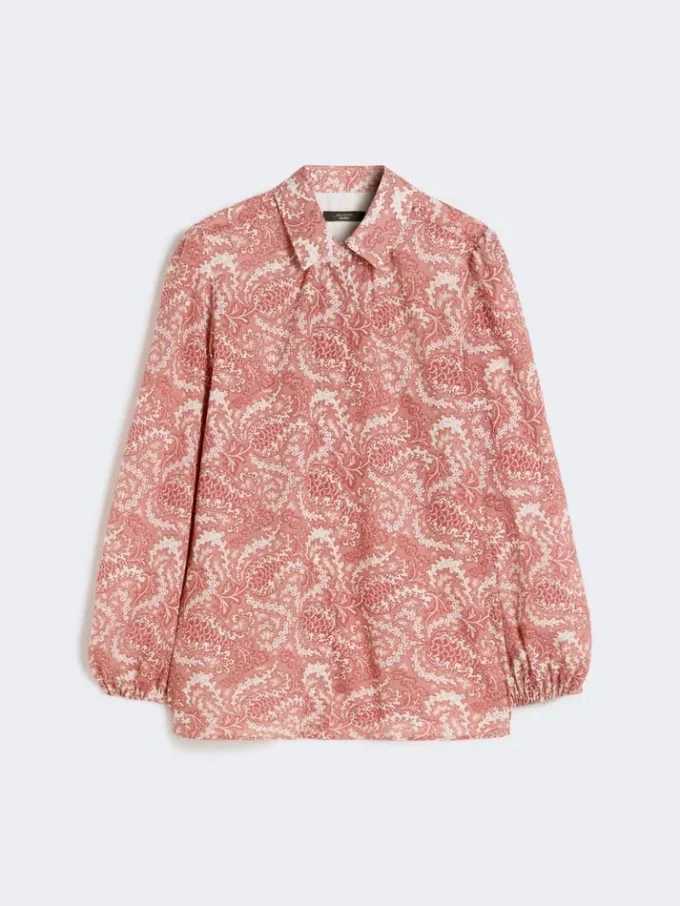 Chemise en voile de coton imprimé, couleur cerise Chemise en voile de coton imprimé, couleur cerise