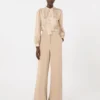 Chemise à nœud papillon en soie imprimée, albino Chemise à nœud papillon en soie imprimée, albino