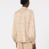 Chemise à nœud papillon en soie imprimée, albino Chemise à nœud papillon en soie imprimée, albino