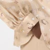 Chemise à nœud papillon en soie imprimée, albino Chemise à nœud papillon en soie imprimée, albino