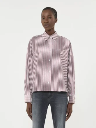 Chemise oversize en coton, bordeaux