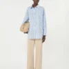 Chemise oversize en coton rayé, bleu clair Chemise oversize en coton rayé, bleu clair
